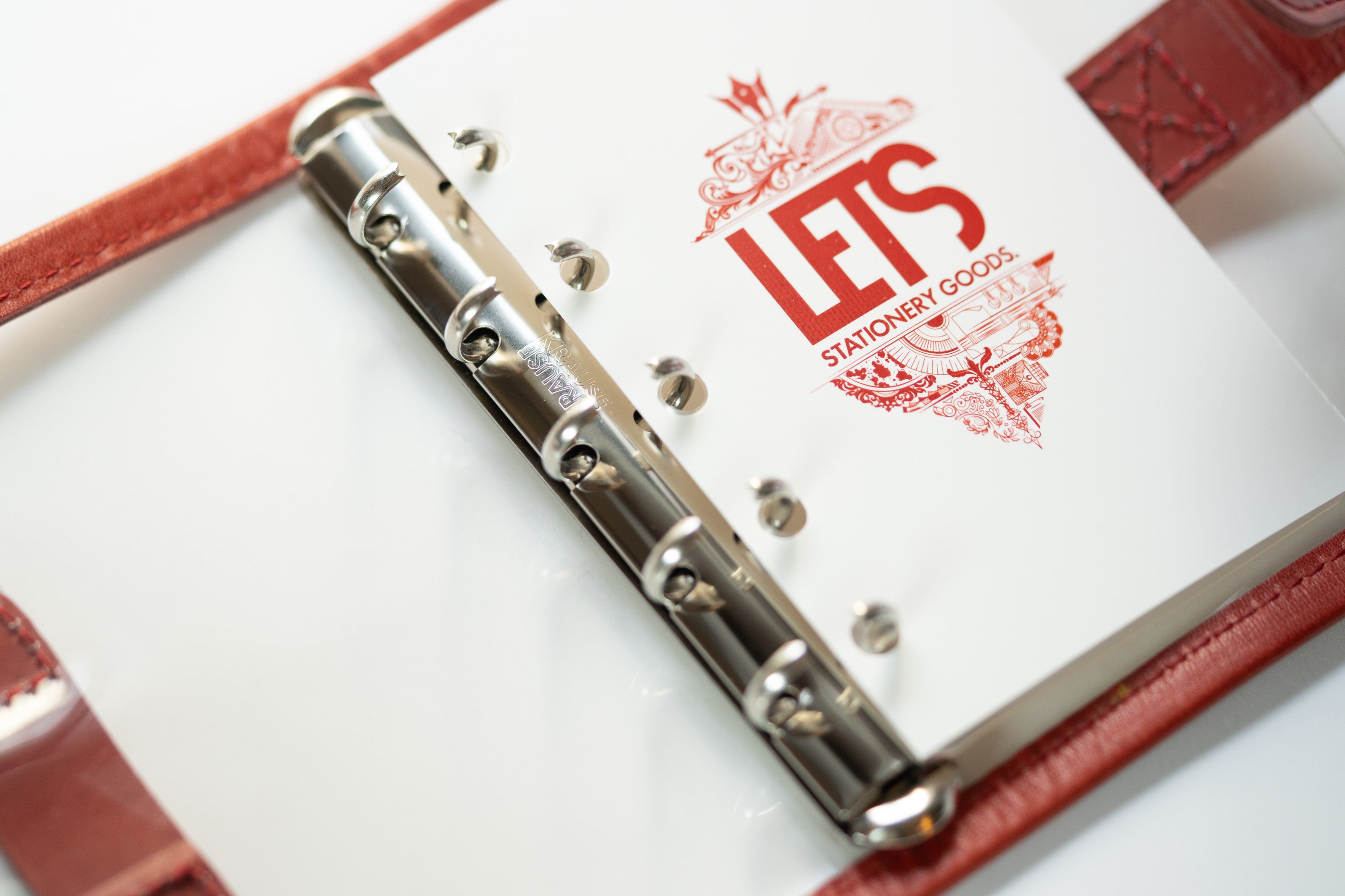 LETS Clear Leather Binder - M5 - Red