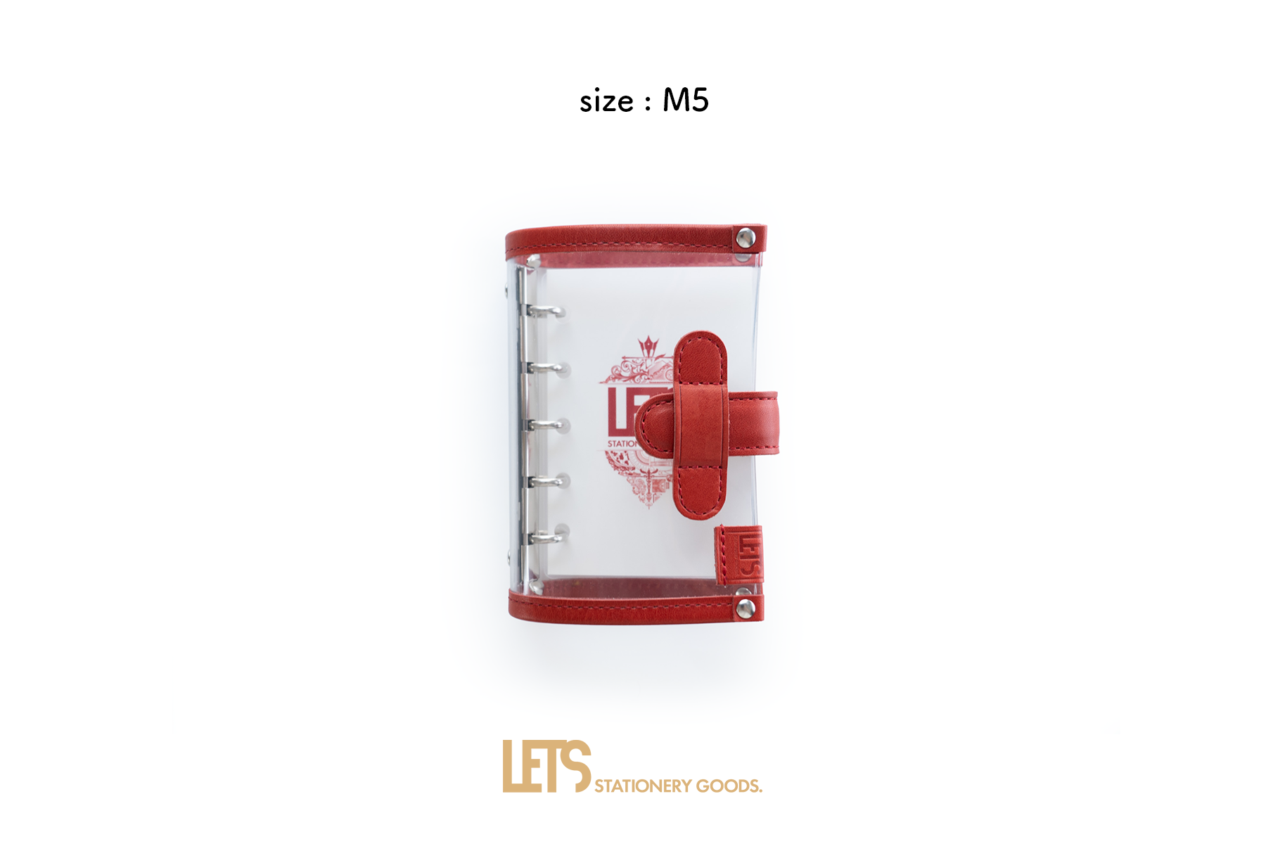 LETS Clear Leather Binder - M5 - Red