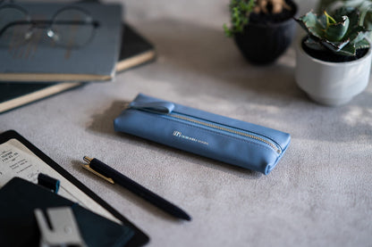 Leather pencil case Pentaboric - Blue shell -