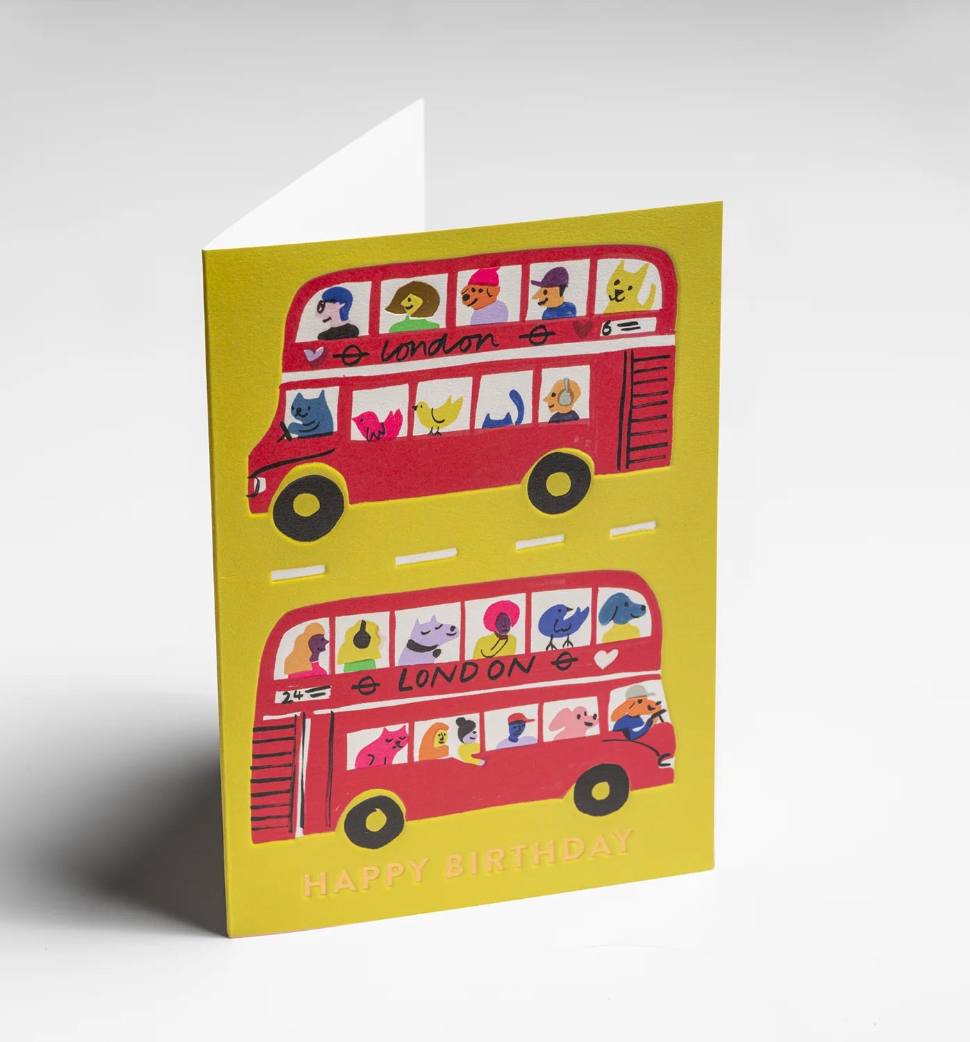 Happy Birthday London Buses Greeting Card：7339