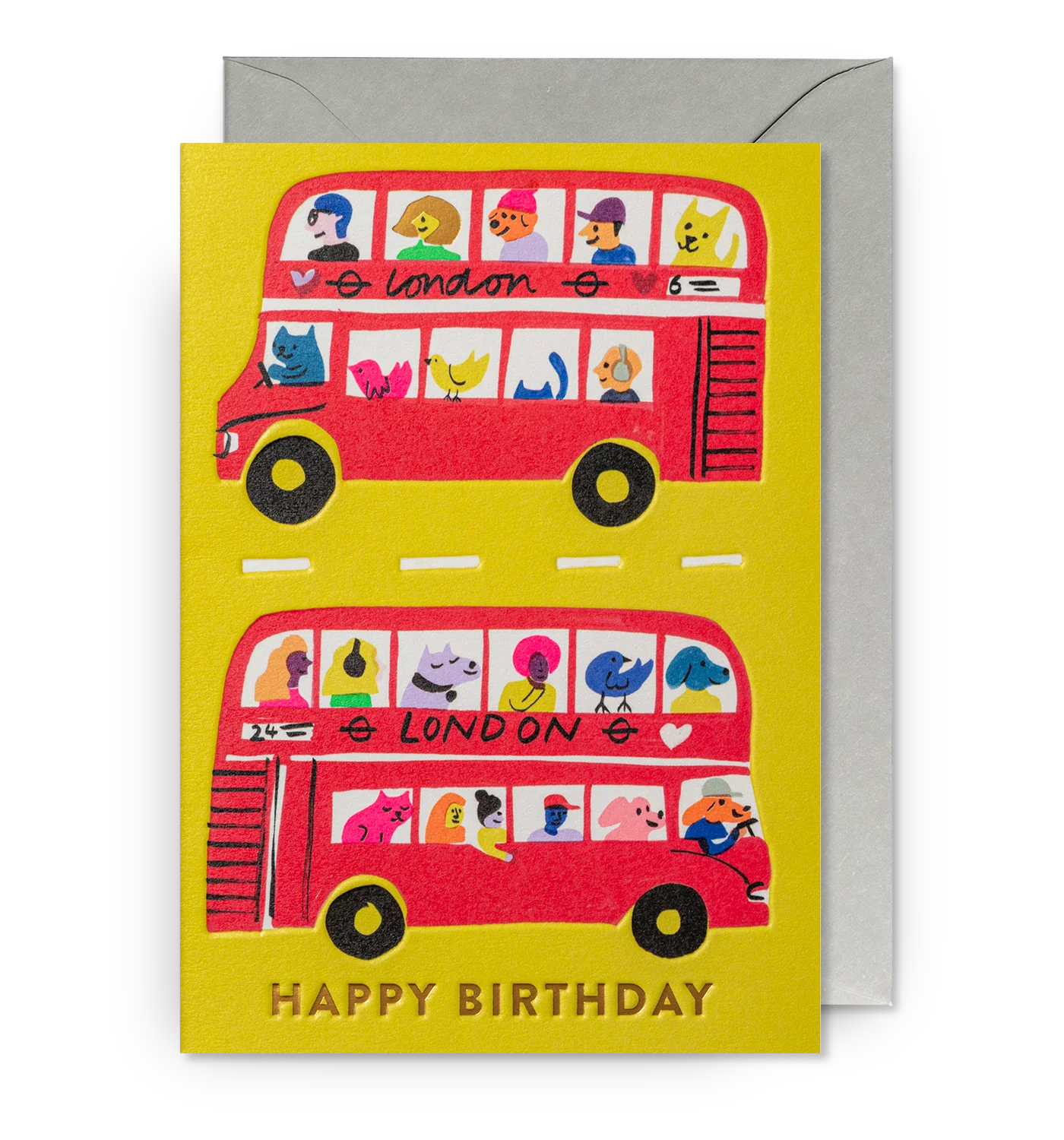 Happy Birthday London Buses Greeting Card：7339