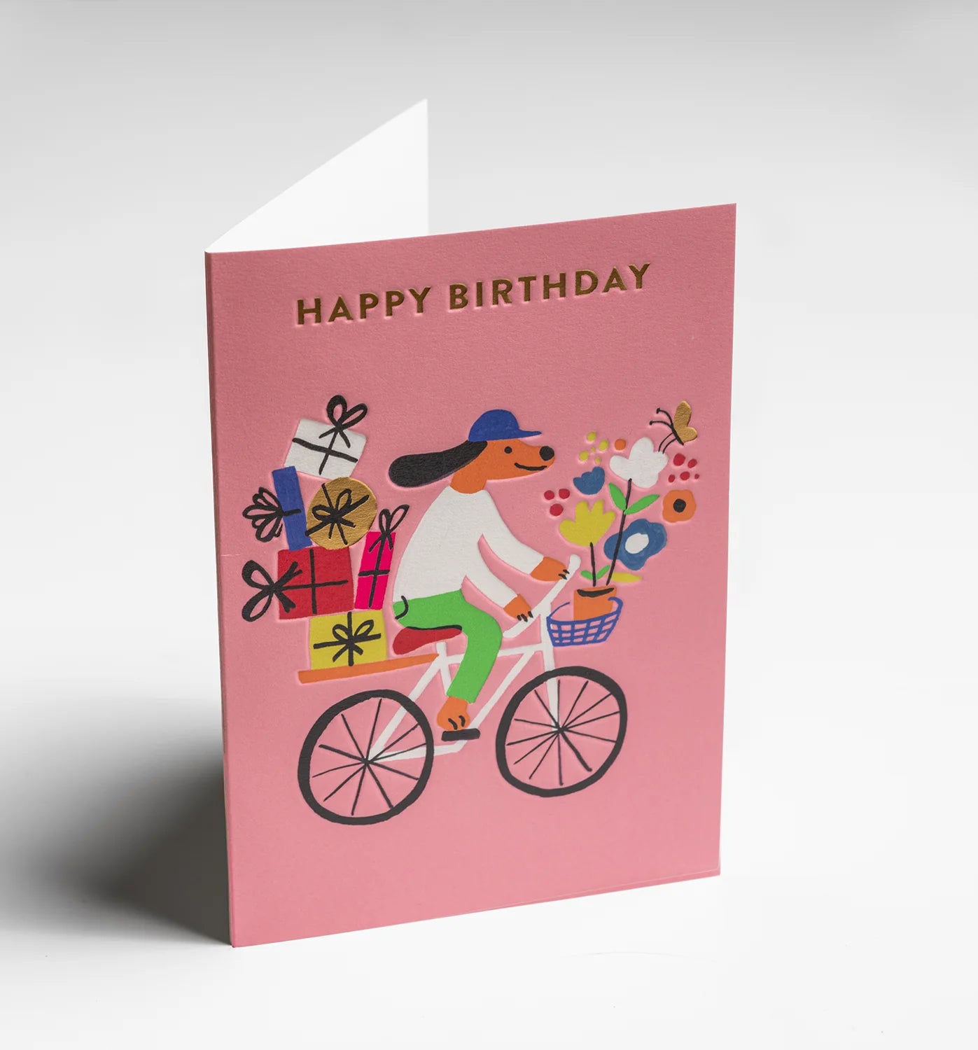 Happy Birthday Dog on Bike Greeting Card：7345