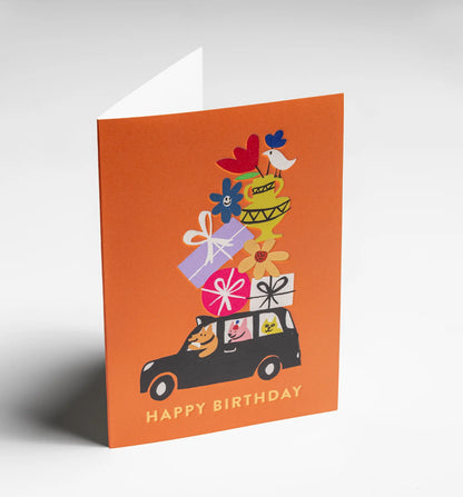 Happy Birthday Black Cab Greeting Card：7347