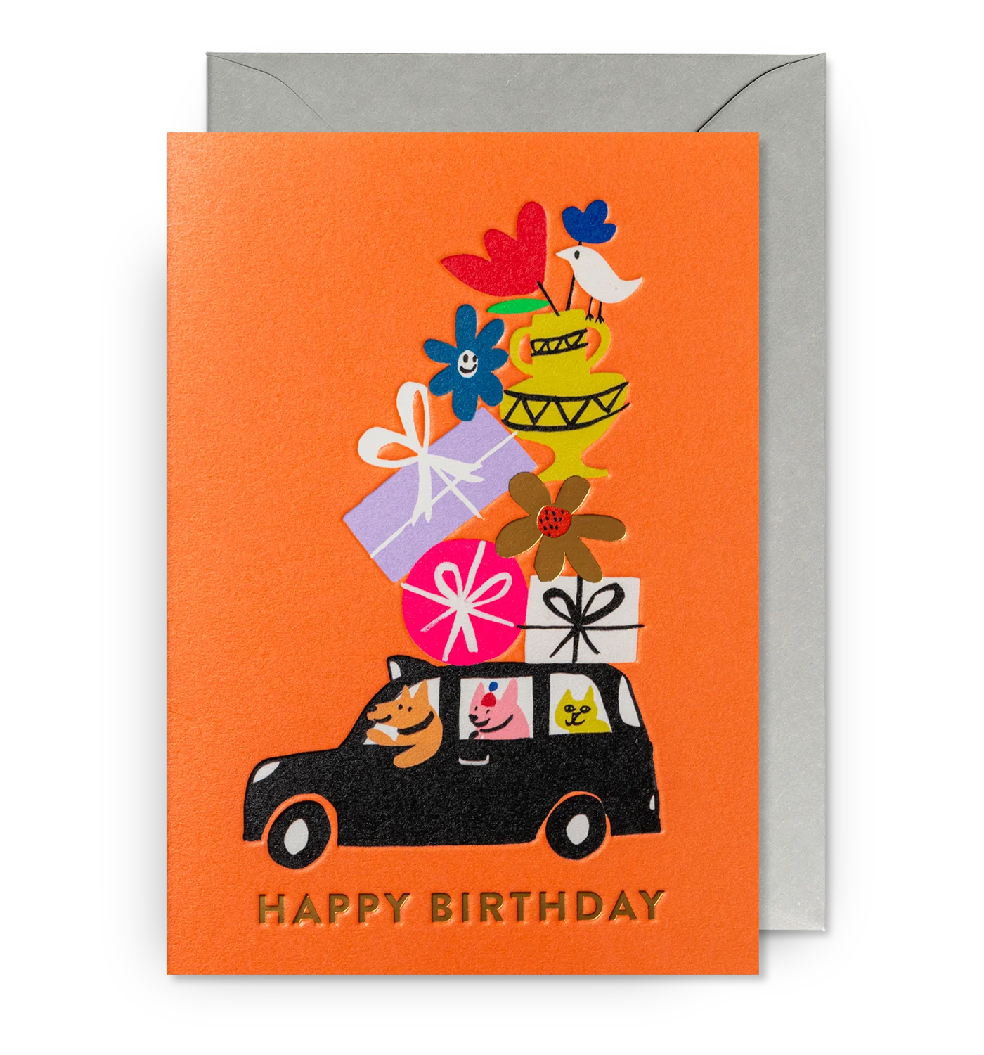 Happy Birthday Black Cab Greeting Card：7347