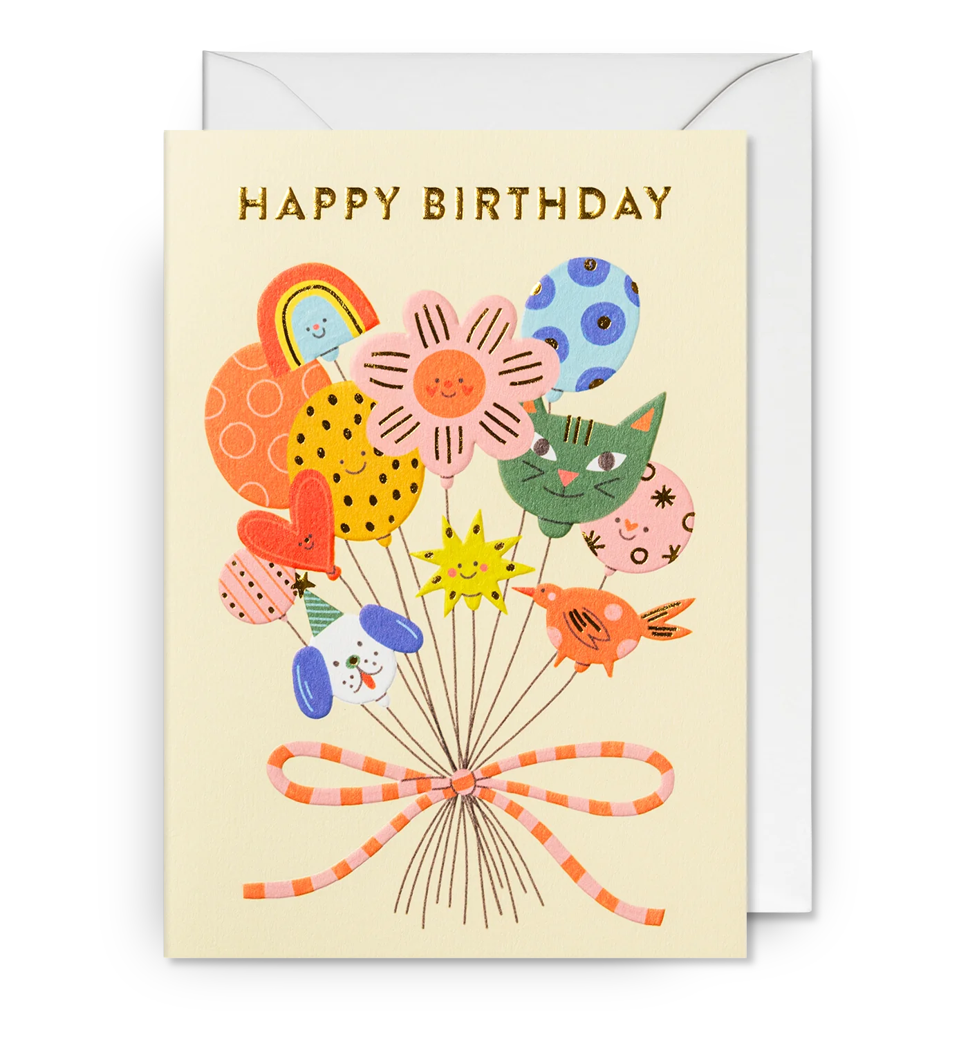 Happy Birthday Balloon Bouquet Greeting Card：7350