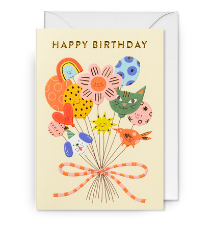 Happy Birthday Balloon Bouquet Greeting Card：7350