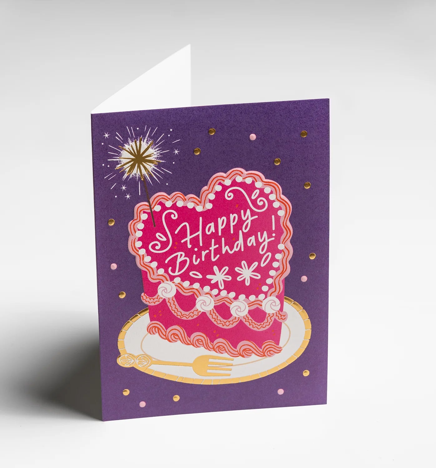 Happy Birthday! Cake & Sparklers Greeting Card：7363