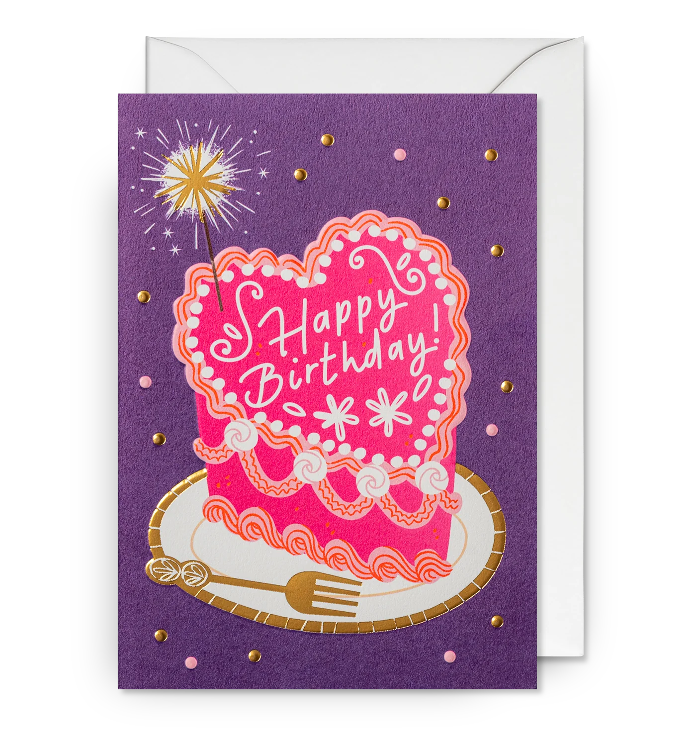 Happy Birthday! Cake & Sparklers Greeting Card：7363