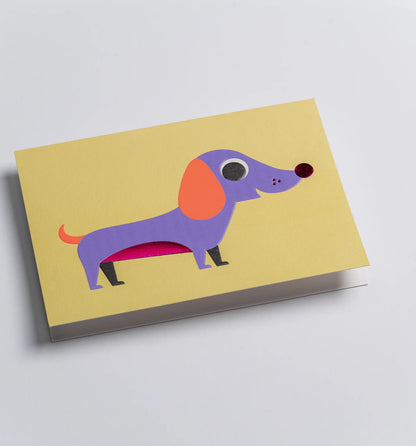 Cheeky Dachshund Greeting Card：7637