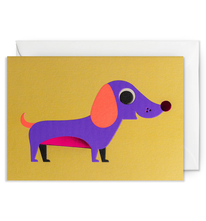 Cheeky Dachshund Greeting Card：7637