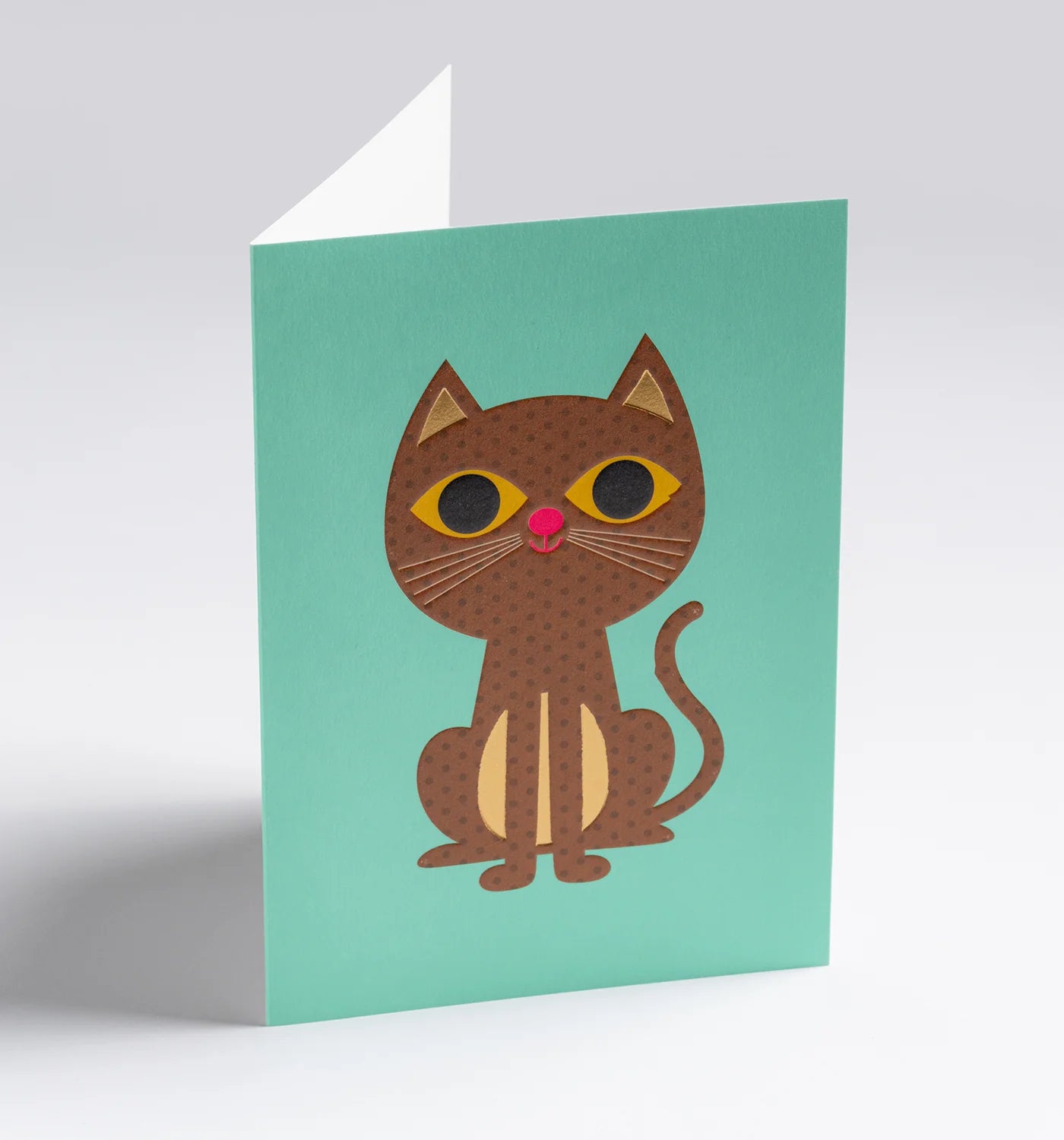Polka Dot Cat Greeting Card：7640