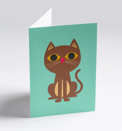 Polka Dot Cat Greeting Card：7640