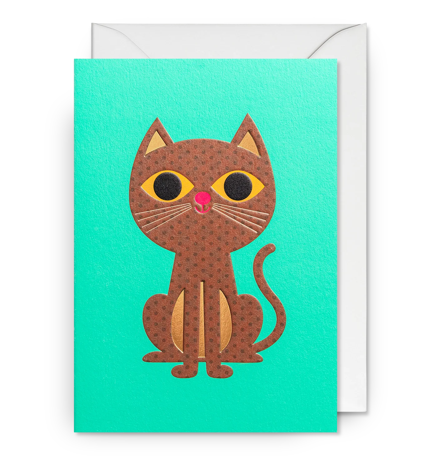 Polka Dot Cat Greeting Card：7640
