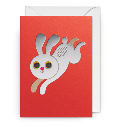 Leaping Rabbit Greeting Card：7641