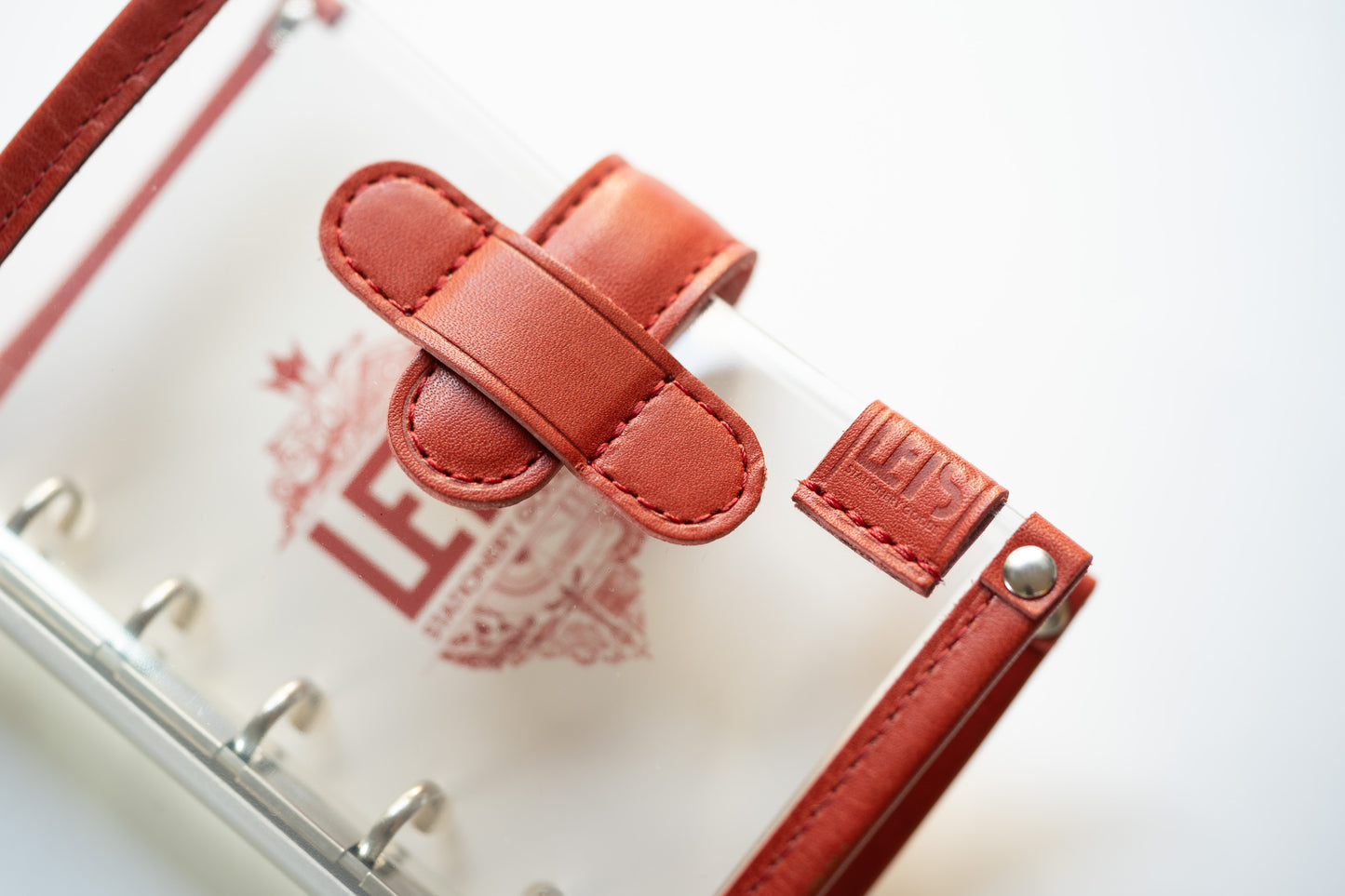 LETS Clear Leather Binder - M5 - Red