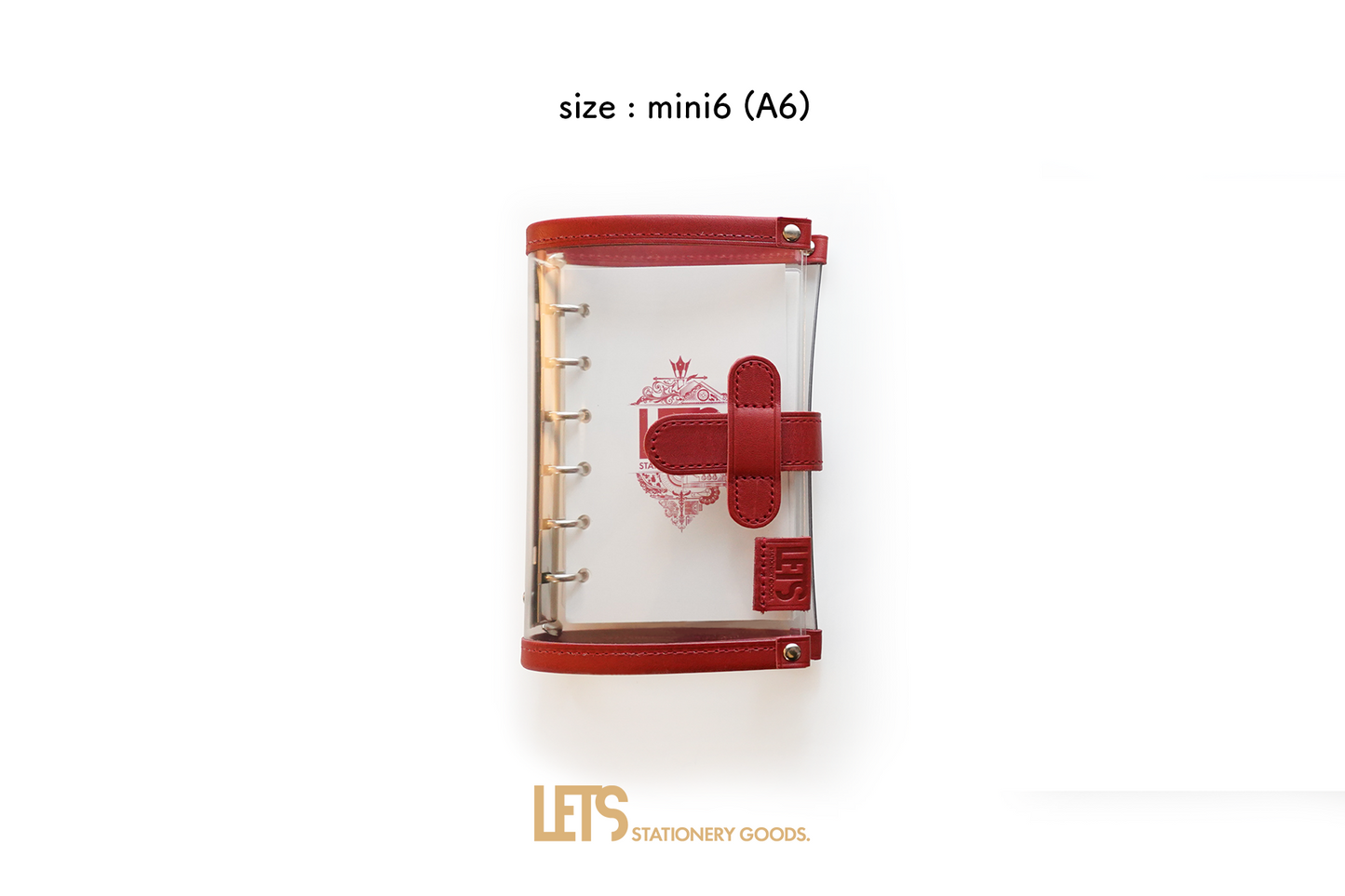 LETS Clear Leather Binder - mini6 - Red